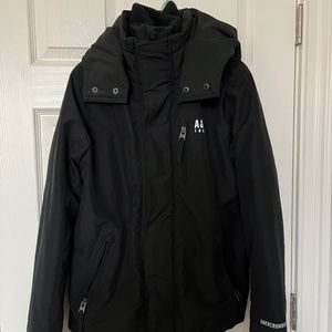 Abercrombie Black Lined Parka
